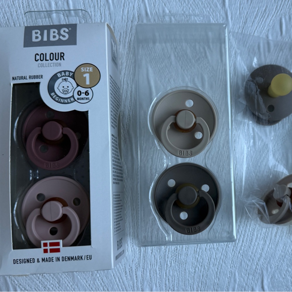6 BIBS Natural Rubber Pacifiers